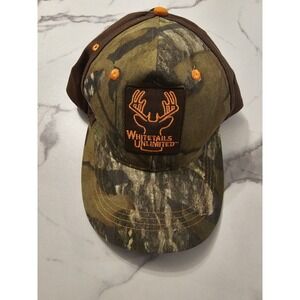 Whitetails Unlimited Mossy Oak Camouflage Ball Hat Adjustable Baseball Hunting